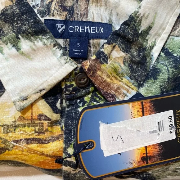 NEW Size S Mens Cremieux Long Sleeve Button Down Shirt Cotton Gamekeeper Fishing - Picture 9 of 9